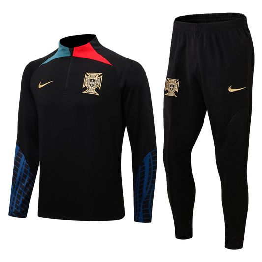 Portugal 1/4 Zip Black Tracksuit