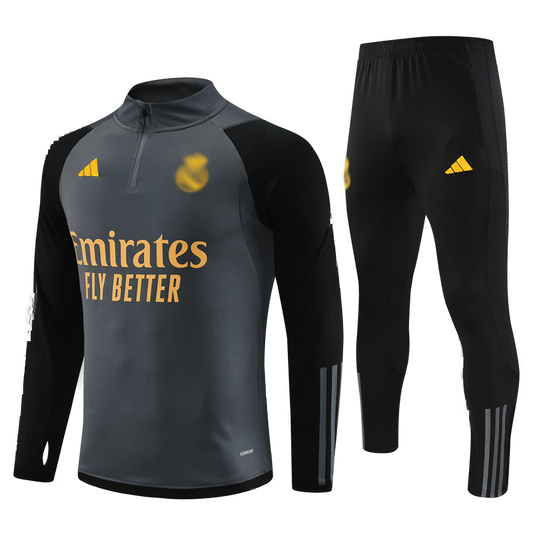 Real Madrid Tracksuit Grey/Black